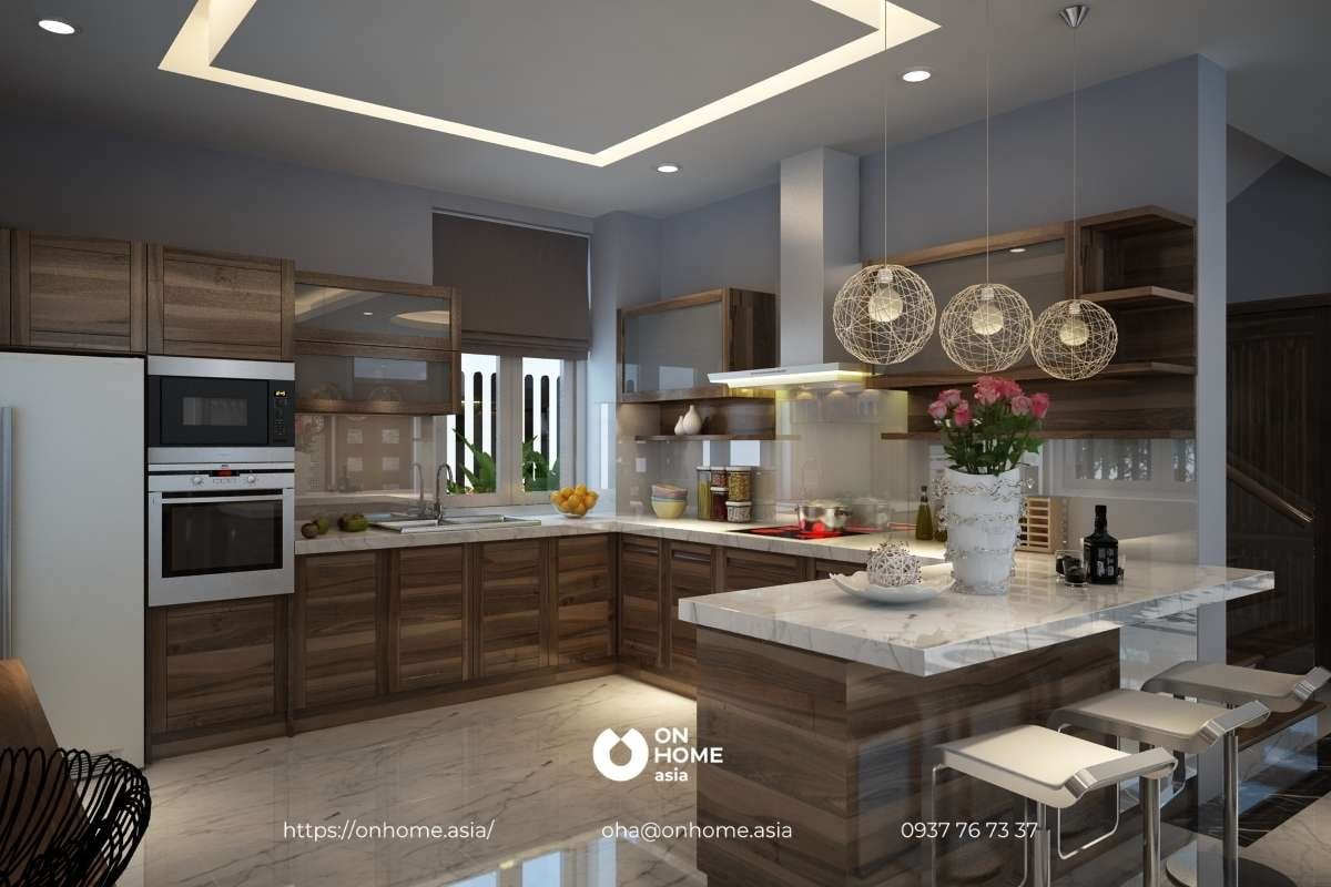 Tủ bếp gỗ Óc Chó