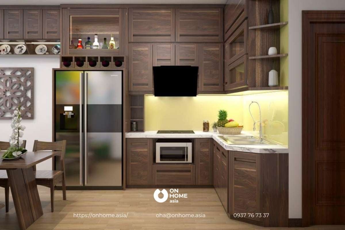 Tủ bếp gỗ Óc Chó