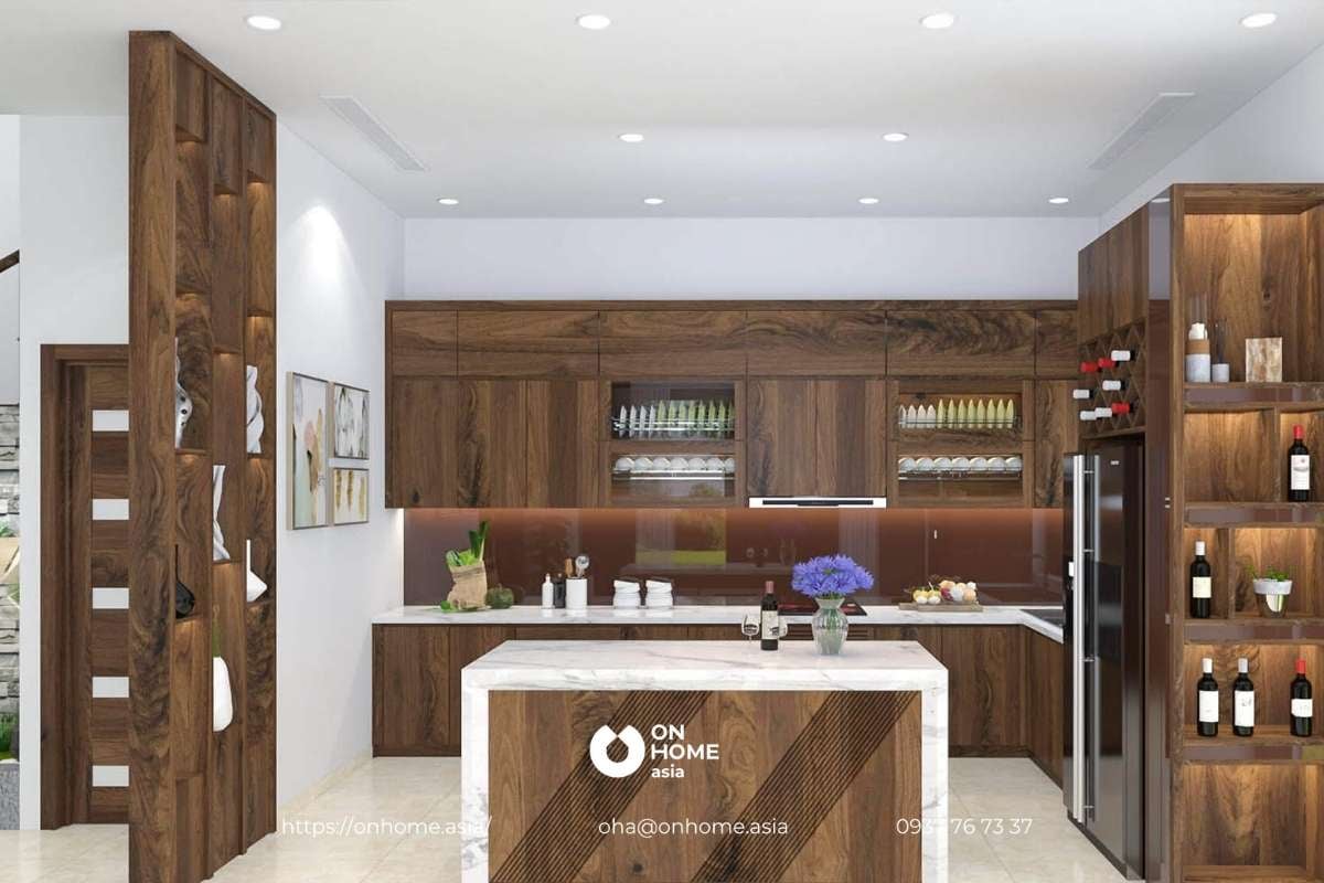 Tủ bếp gỗ Óc Chó
