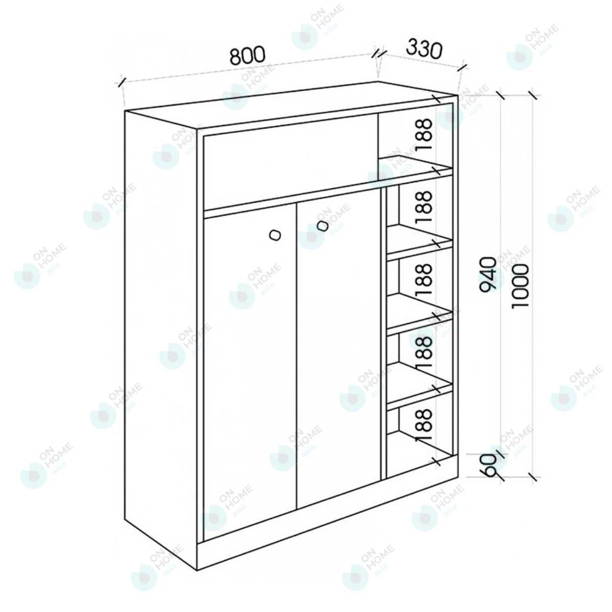 Kích thước tủ giày thông minh
