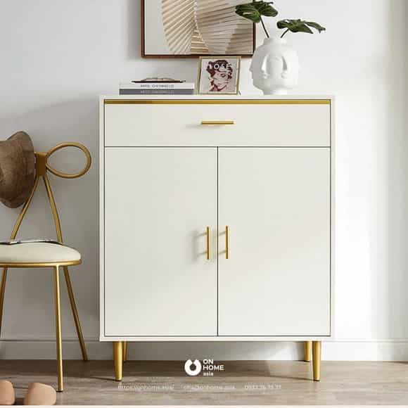 Tủ để giày dép gỗ công nghiệp chân kim loại