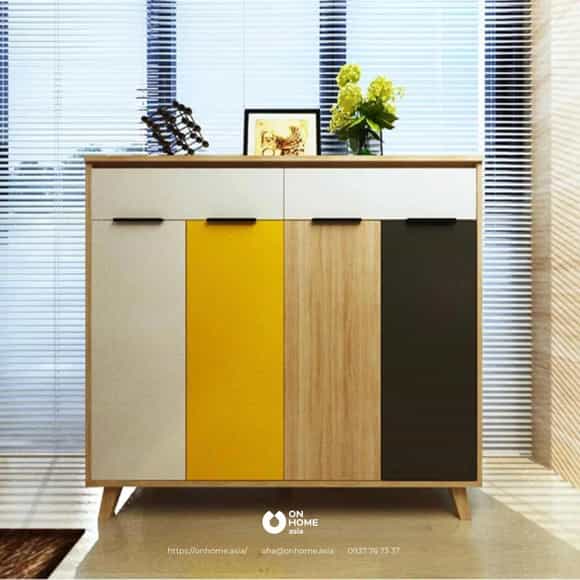 Tủ giày dép gỗ công nghiệp cánh mở