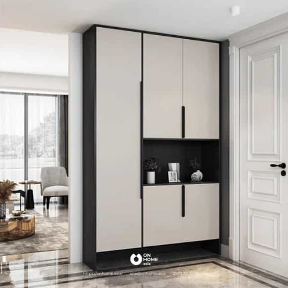 Tủ giày thông minh kết hợp tủ trang trí 
