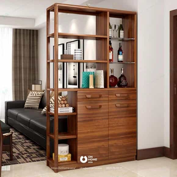 Tủ giày kết hợp kệ trang trí