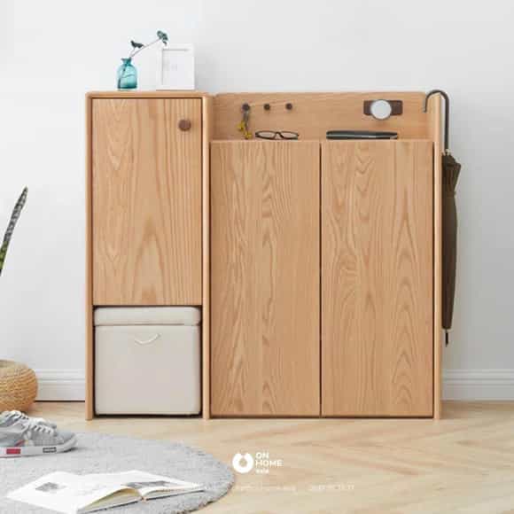 Tủ giày dép gỗ sồi