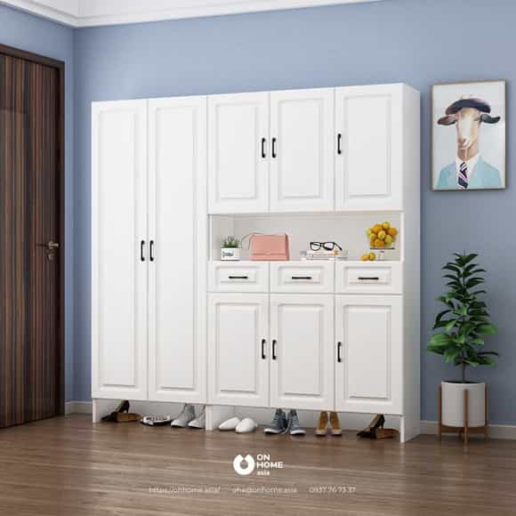 Tủ giày kèm tủ quần áo cao cấp