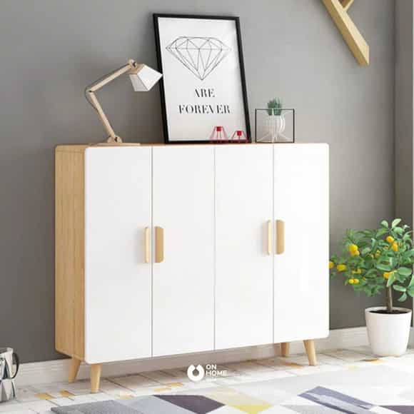 Tủ đựng giày 4 cánh bằng gỗ công nghiệp