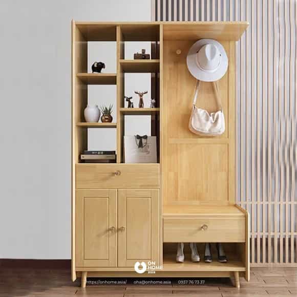 Tủ giày bằng gỗ sồi hiện đại