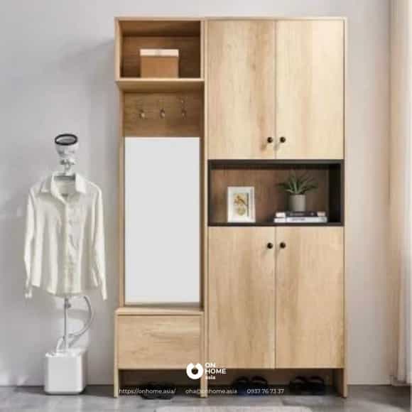 Tủ giày gỗ tự nhiên hiện đại