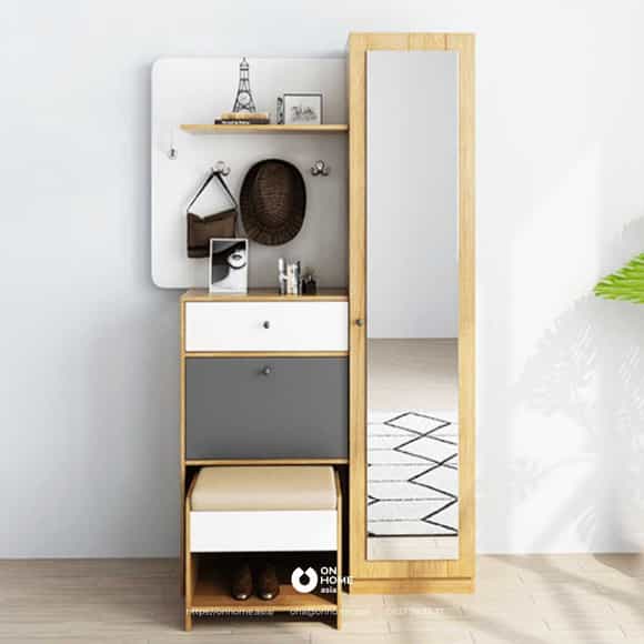 Tủ giày thông minh nhỏ gọn kèm ghế ngồi