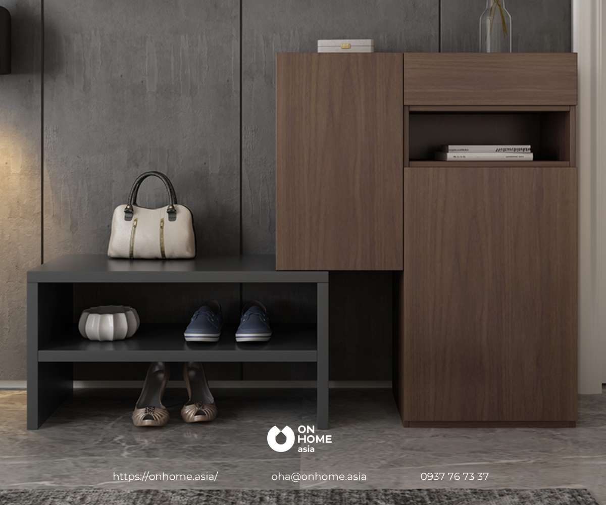 Tủ giày dép chất liệu gỗ công nghiệp