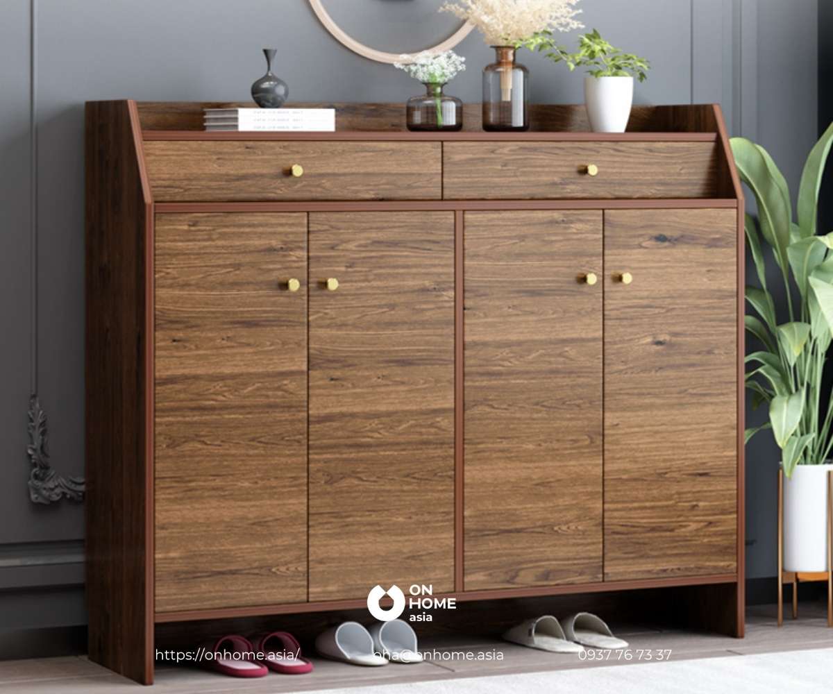 Tủ để giày dép bằng gỗ công nghiệp phủ melamine cao cấp