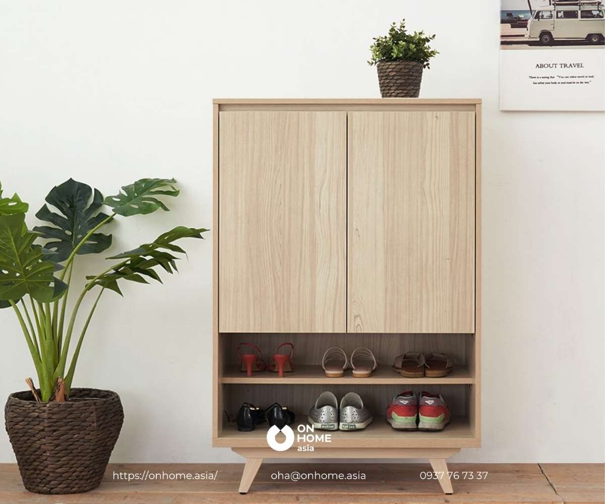 Tủ giày nhỏ gọn bằng gỗ công nghiệp