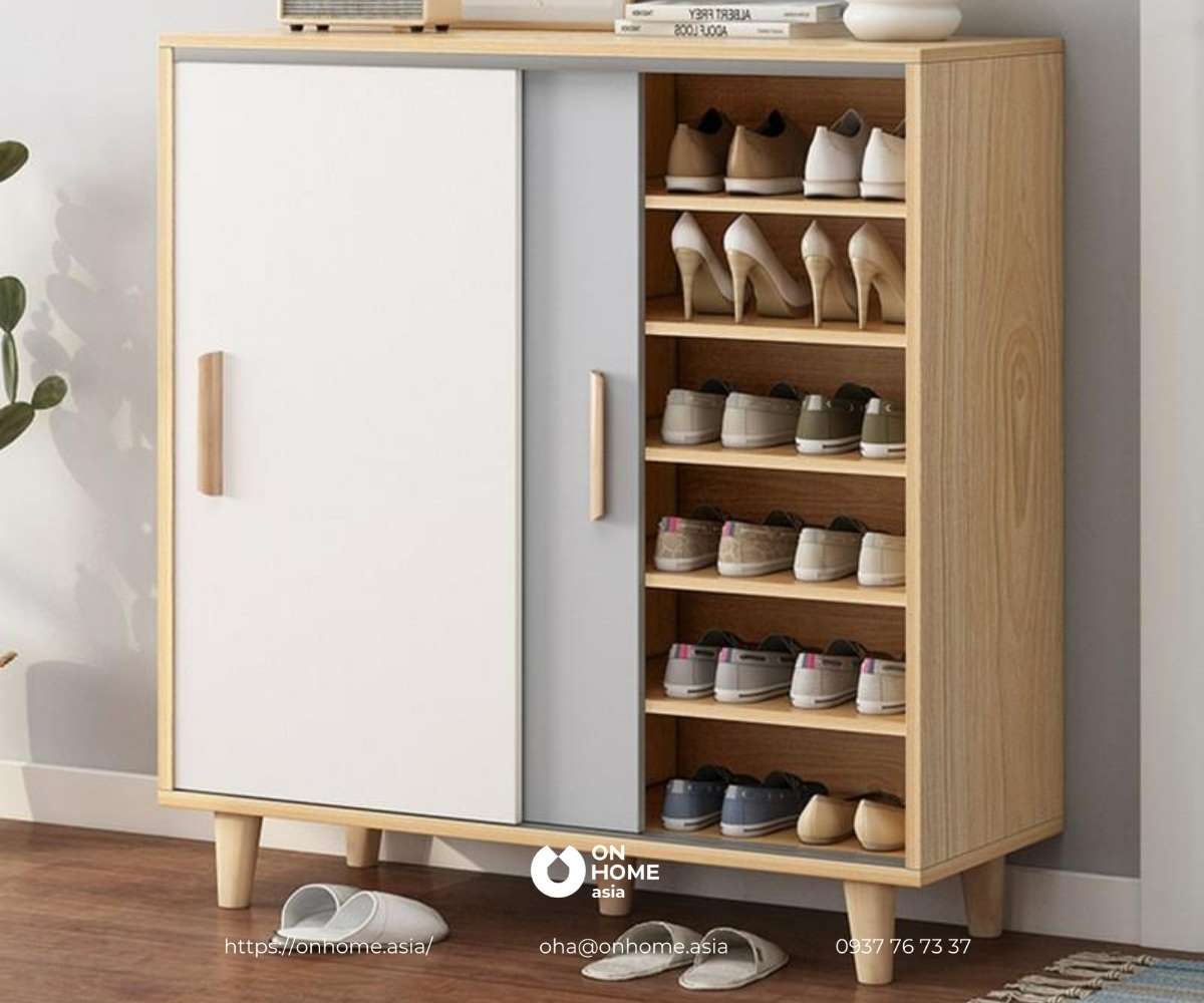 Tủ giày cánh lùa gỗ MDF