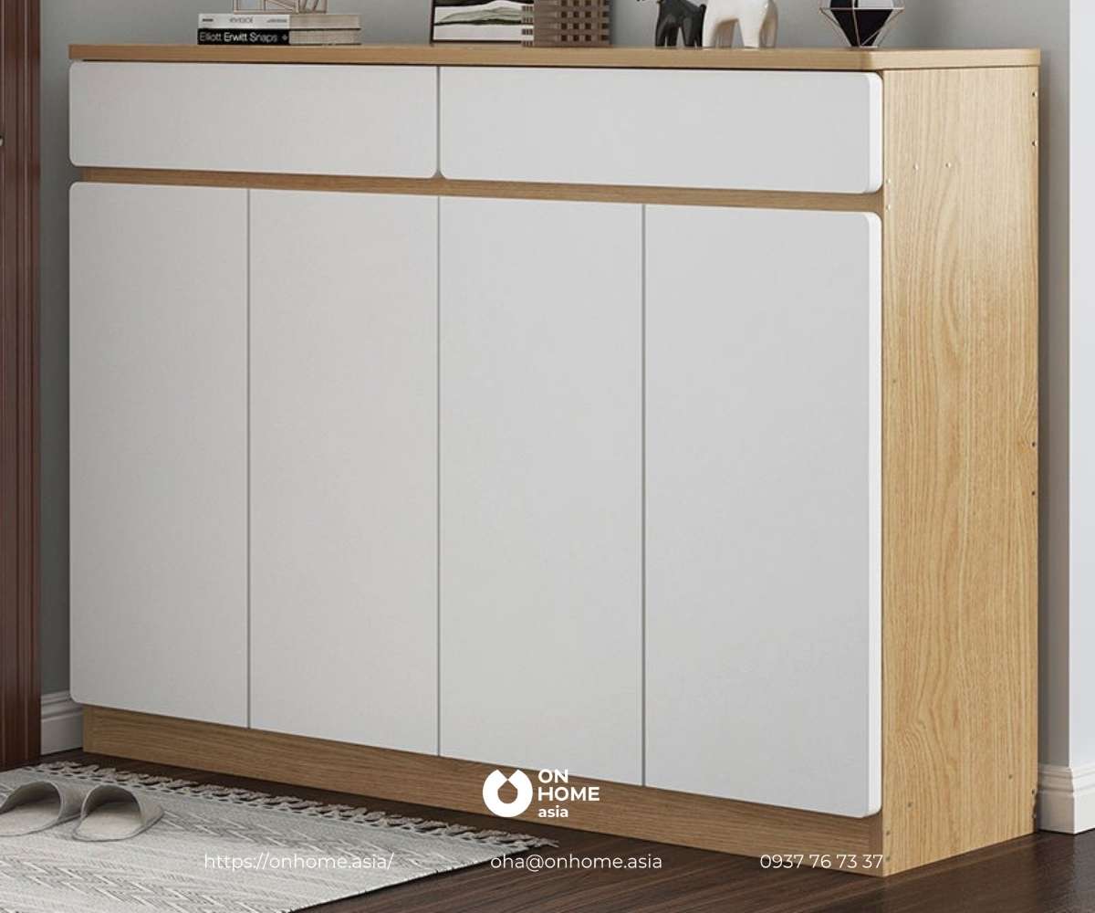 Tủ gỗ để giày dép thiết kế đa năng