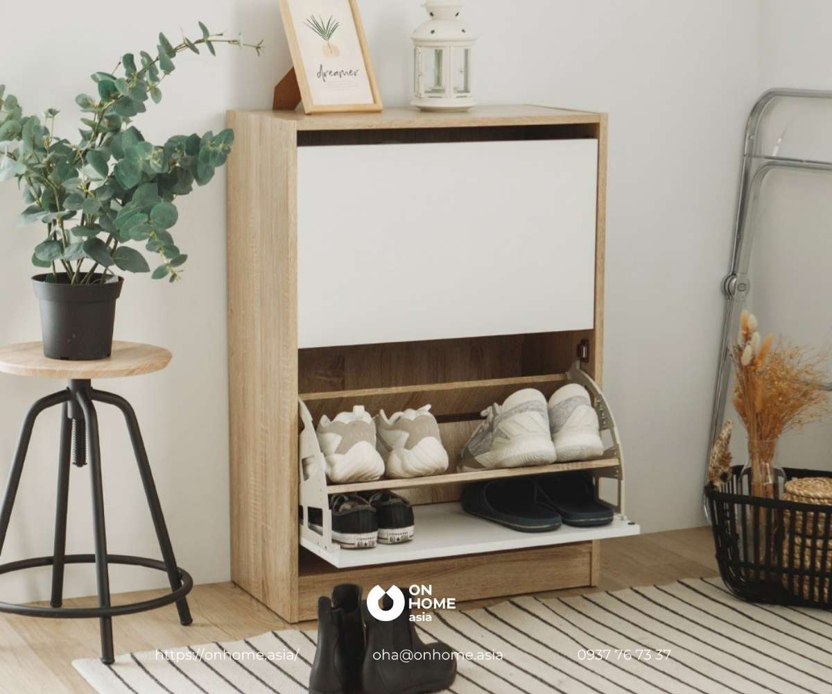 Tủ giày cánh lật bằng gỗ công nghiệp đẹp