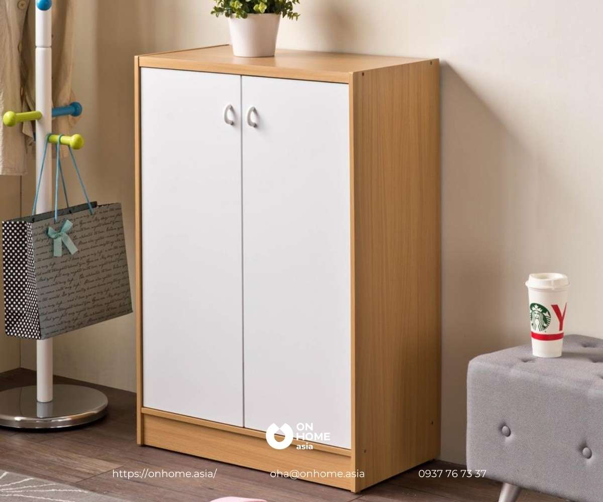 Tủ giày dép gỗ công nghiệp 2 cánh