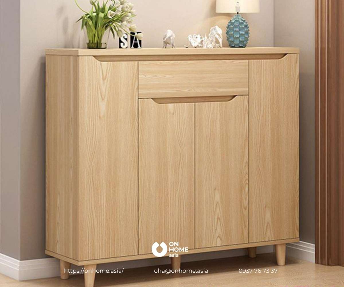 Tủ để giày dép bằng gỗ công nghiệp thiết kế thanh lịch