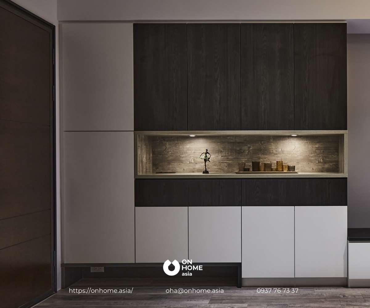 Tủ giày kịch trần bằng gỗ công nghiệp cao cấp