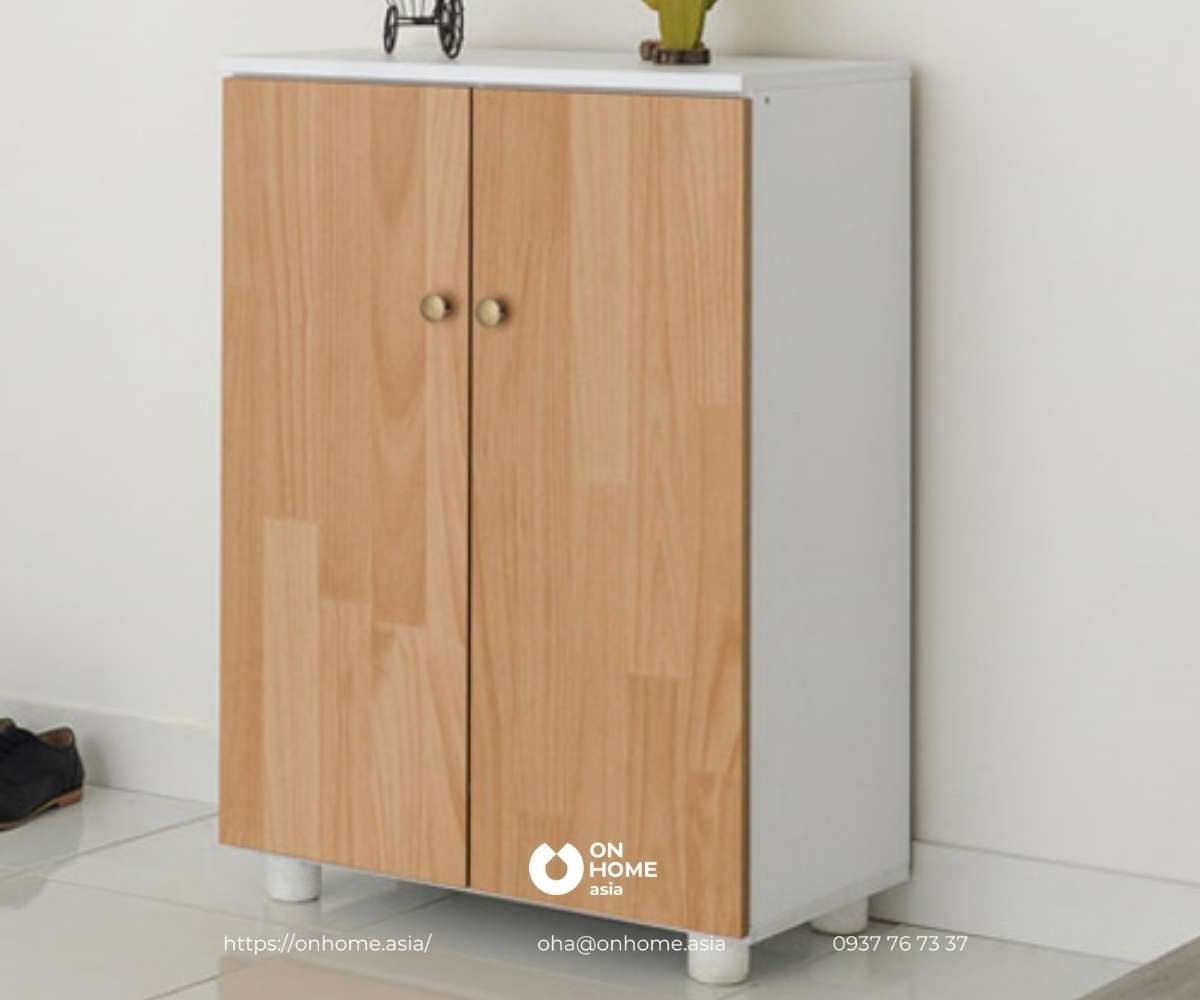 Tủ giày nhỏ gọn bằng gỗ công nghiệp