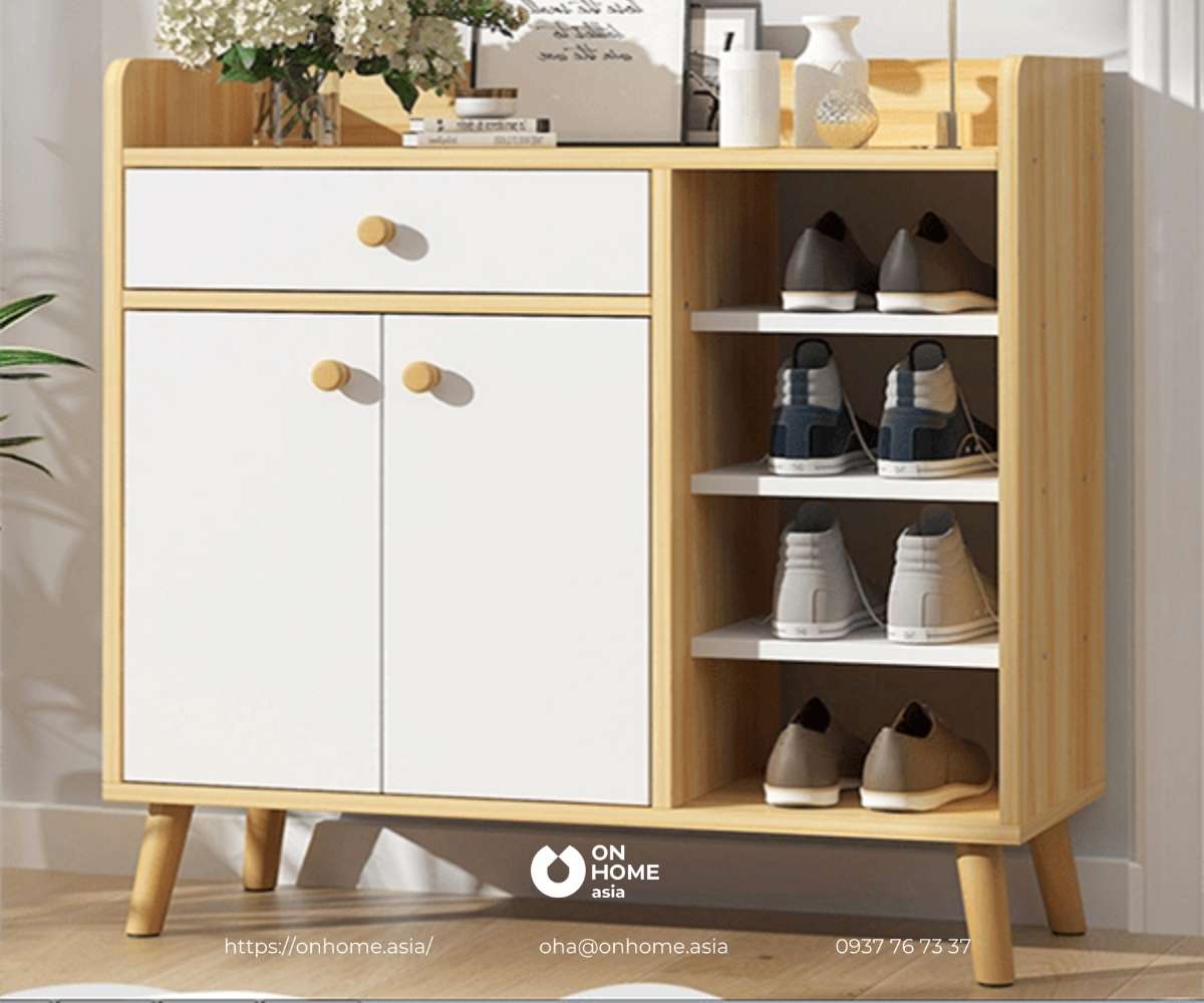 Tủ giày bằng gỗ công nghiệp đẹp