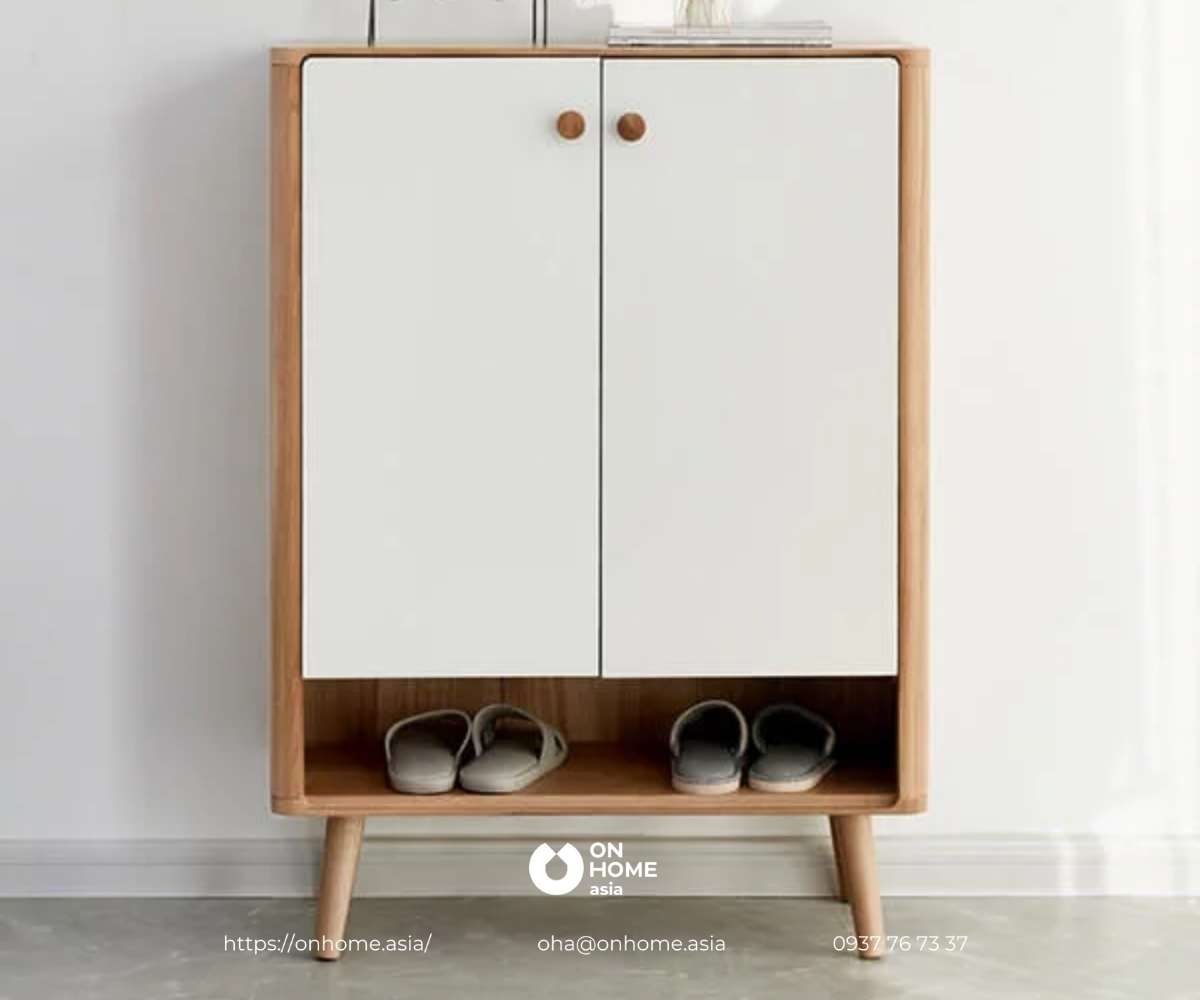 Tủ giày 2 cánh bằng gỗ công nghiệ