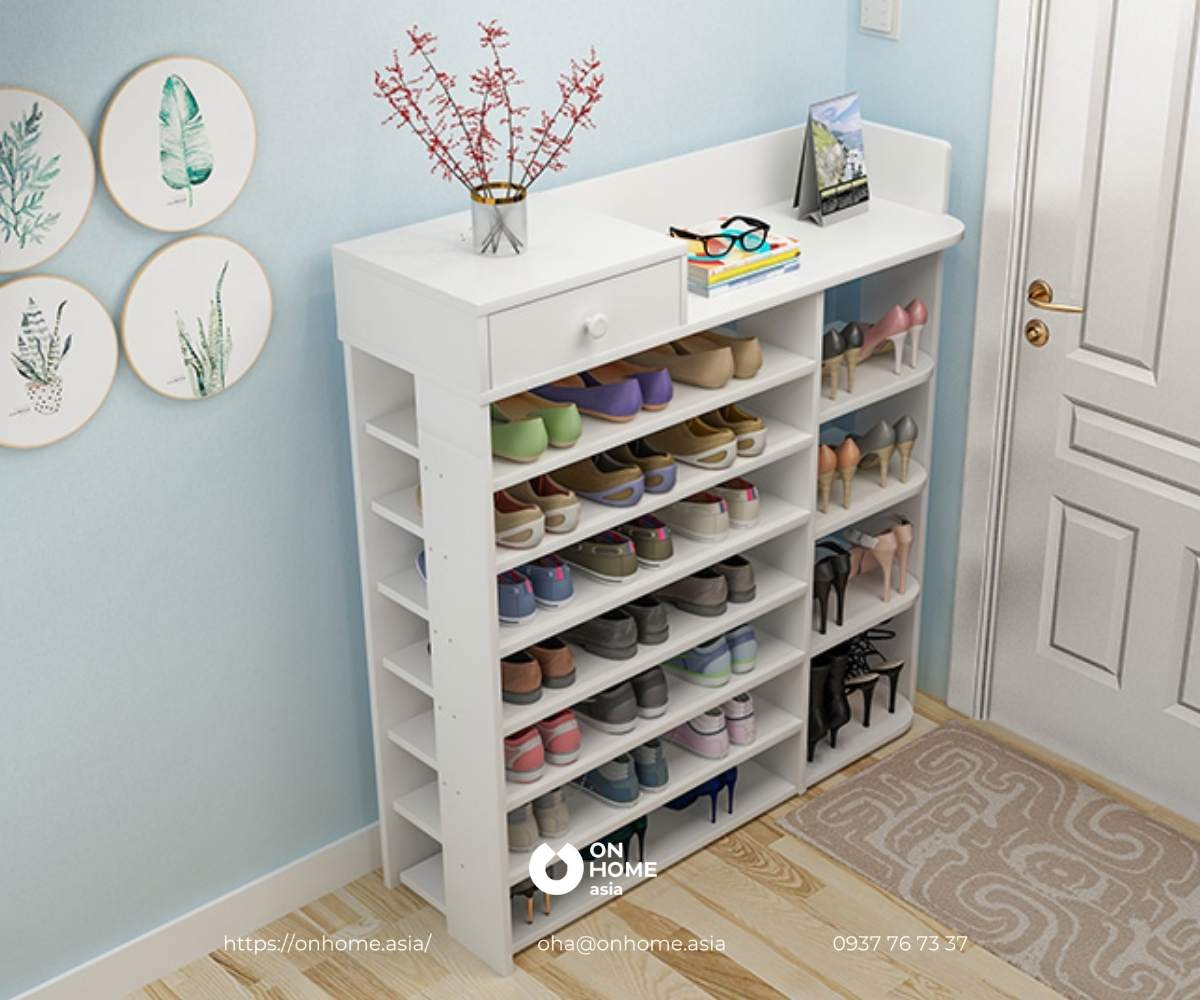 Tủ giày gỗ công nghiệp thiết kế hiện đại
