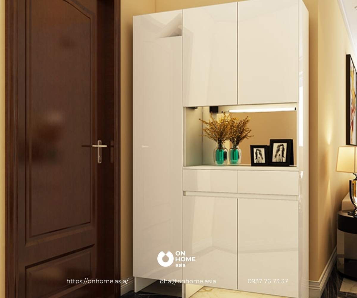 Tủ giày thông minh bằng gỗ công nghiệp cao cấp