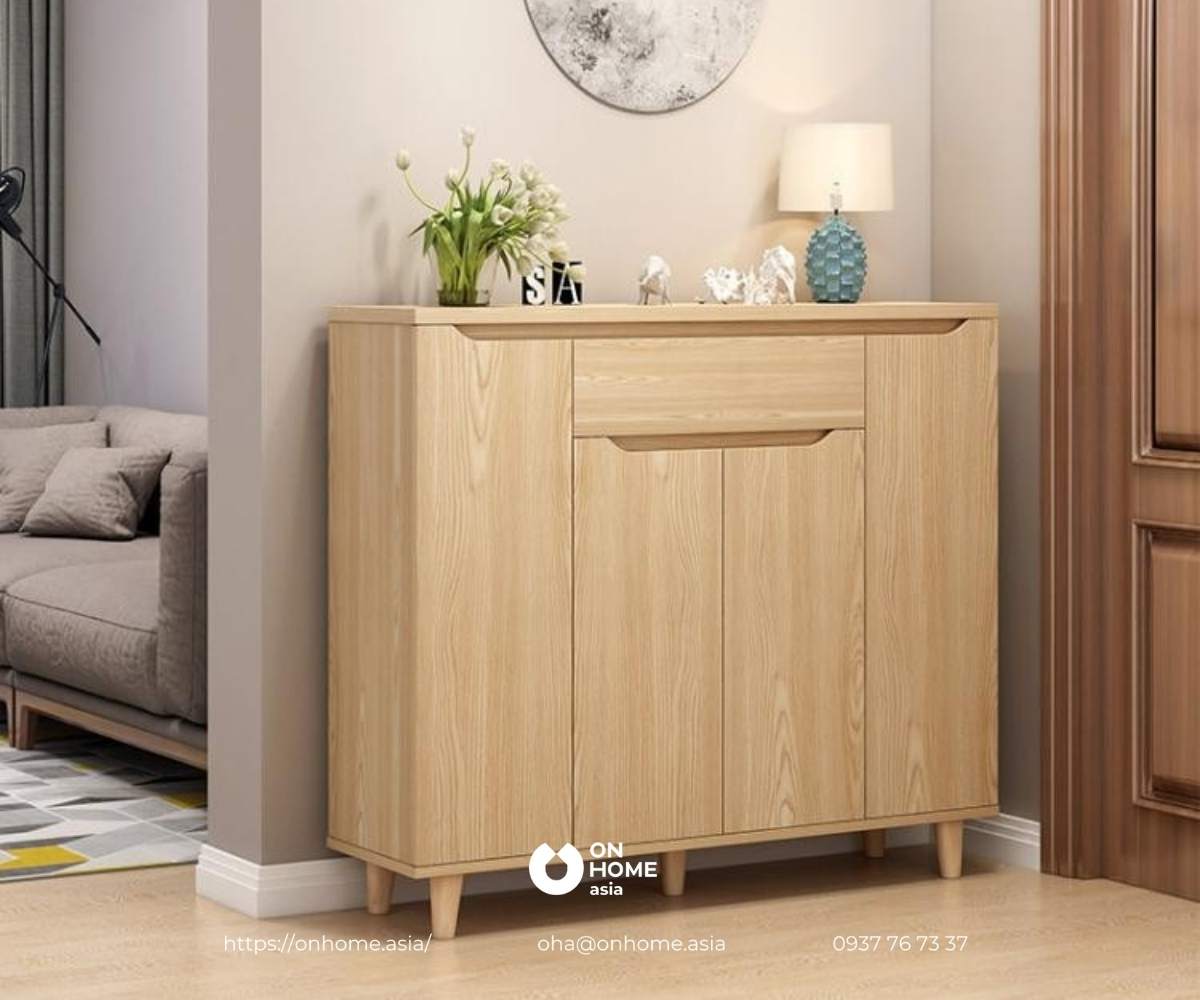 Tủ giày bằng gỗ sồi đơn giản mà đẹp