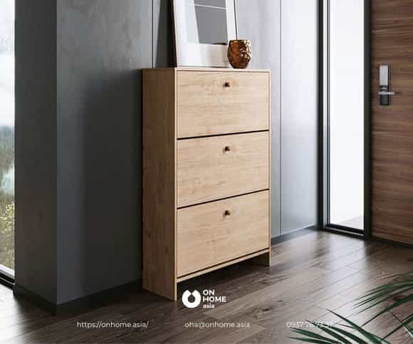 Tủ giày dép gỗ hiện đại đơn giản