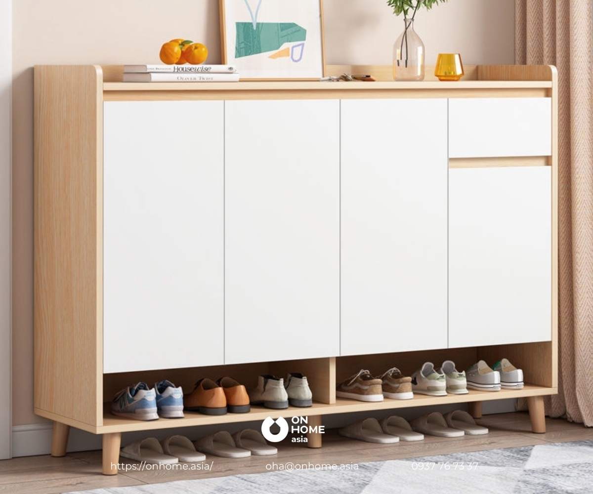 Tủ giày dép gỗ công nghiệp thiết kế hiện đại