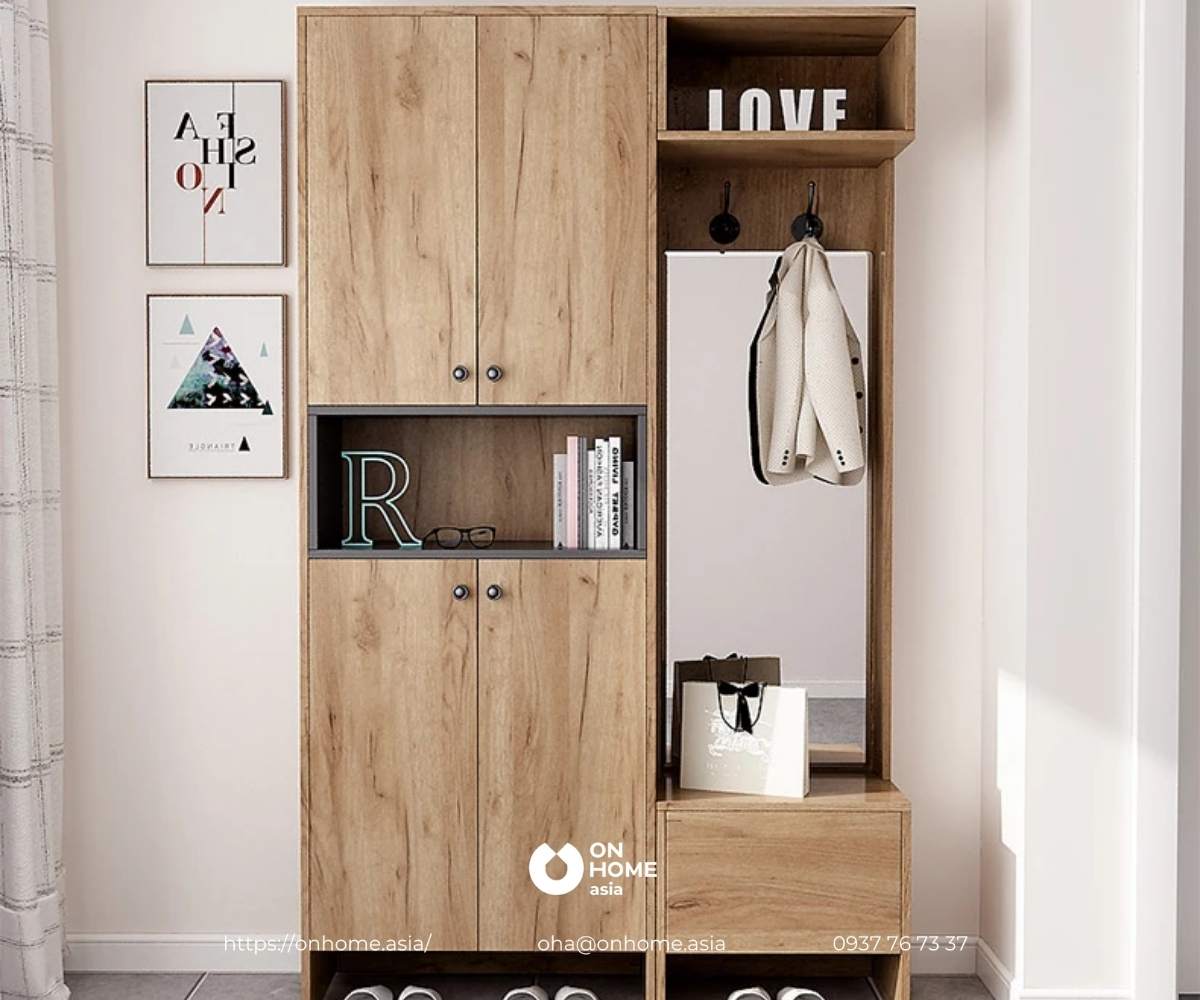 Tủ giày thông minh bằng gỗ đẹp