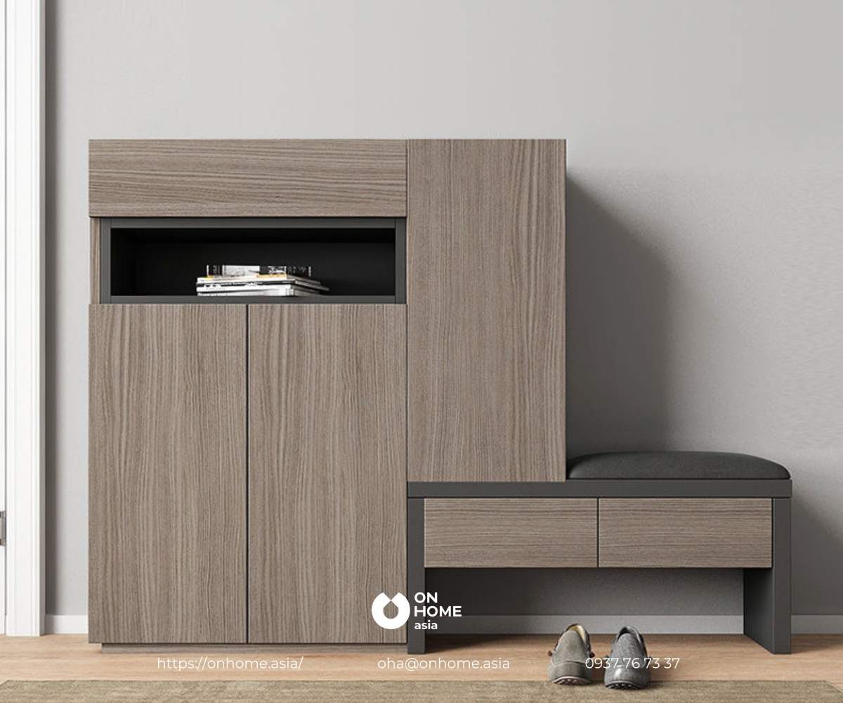 Tủ giày gỗ có ghế ngồi