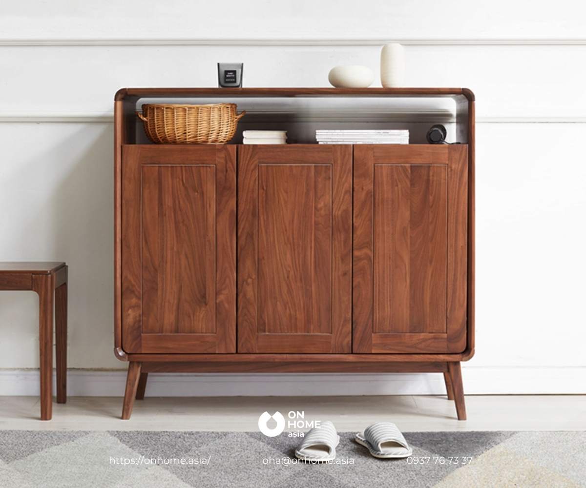 Mẫu tủ giày dép gỗ đơn giản mà đẹp
