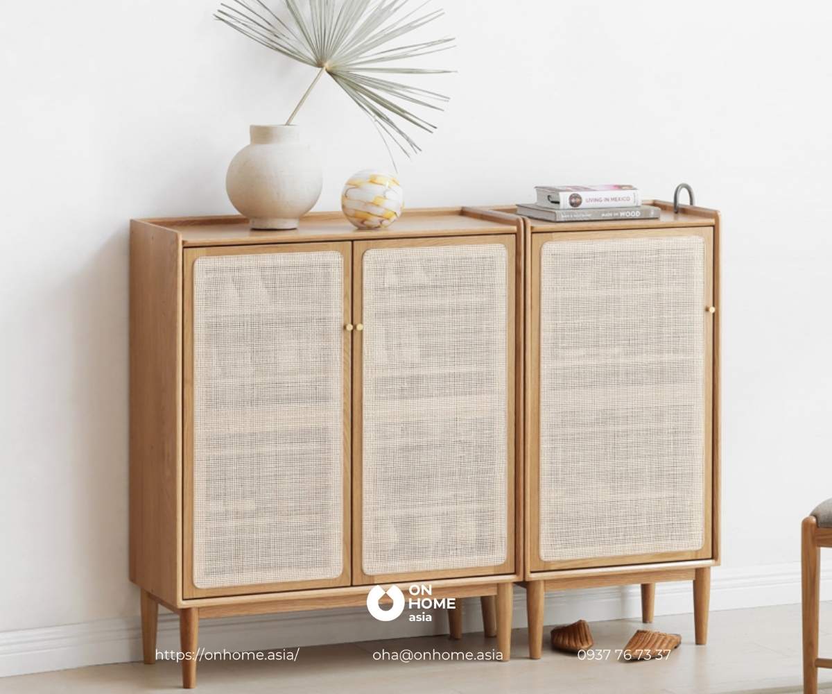 Tủ giày gỗ phong cách Nhật Bản