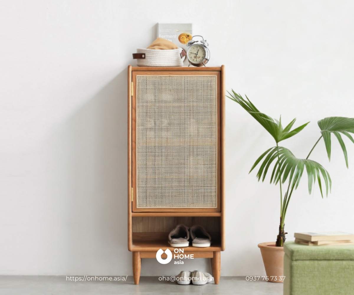 Tủ giày dép bằng gỗ đẹp đơn giản 1 cánh