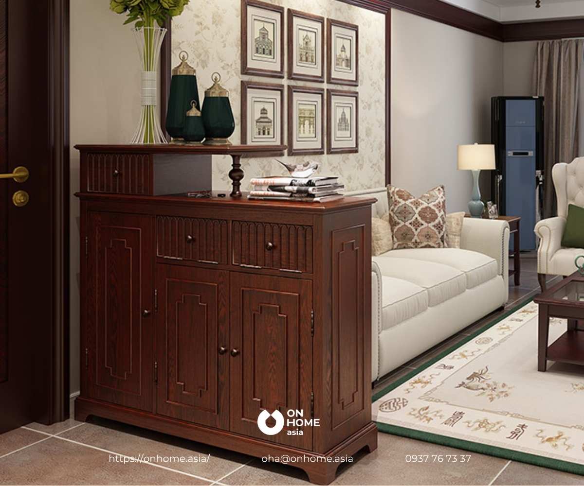 Tủ giày kết hợp vách ngăn phòng khách