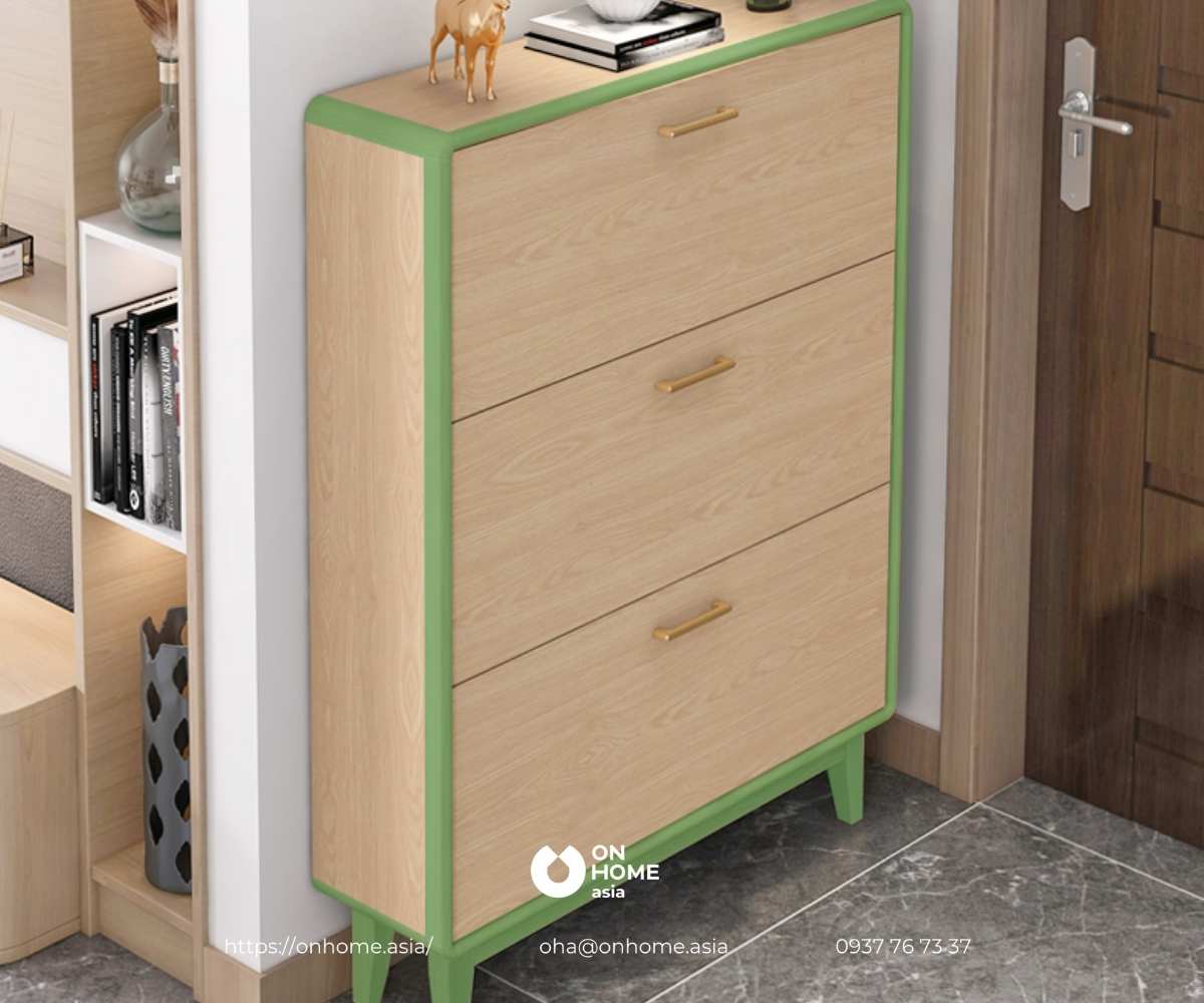 Tủ đựng giày gỗ thông minh thiết kế lạ mắt