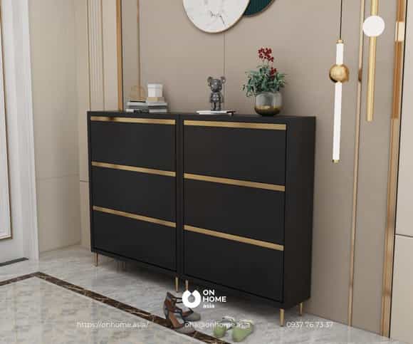Tủ giày thông minh màu đen cao cấp