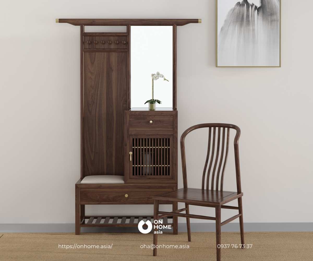 Tủ giày kèm kệ trang trí đẹp mắt