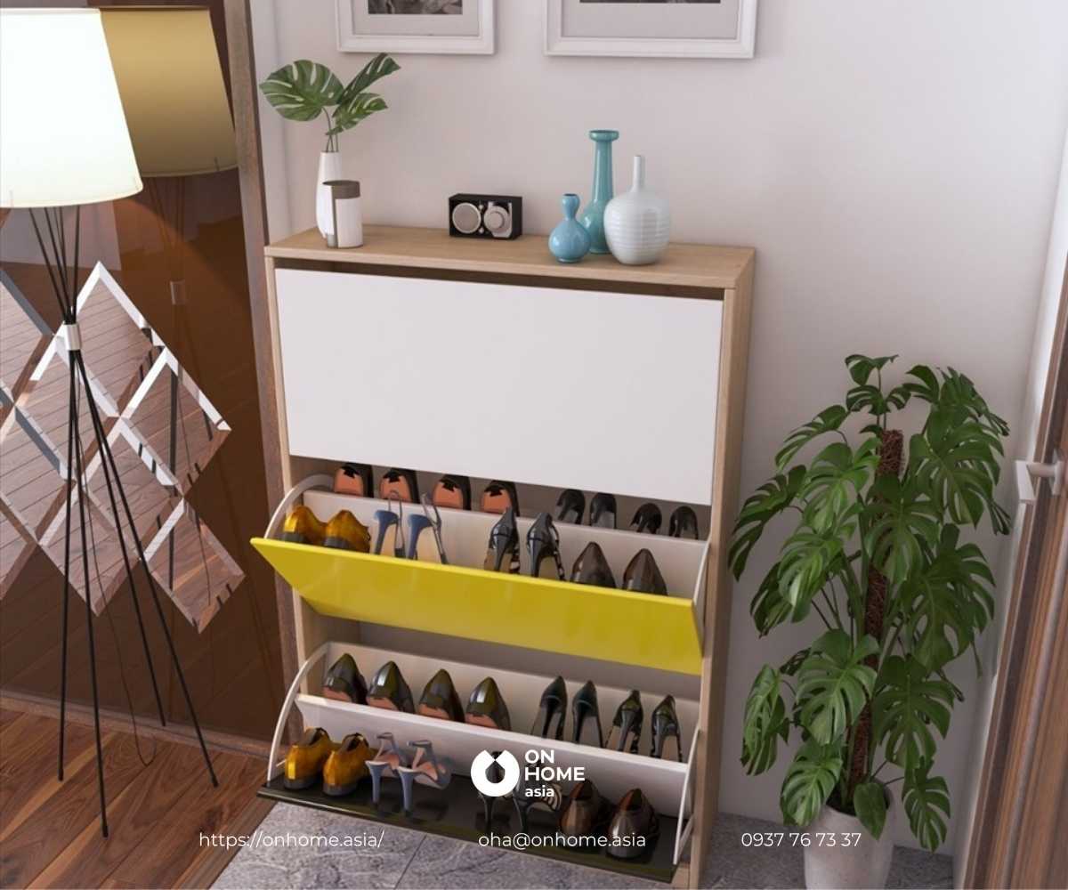 Tủ đựng giày dép thông minh cánh lật 3 tầng