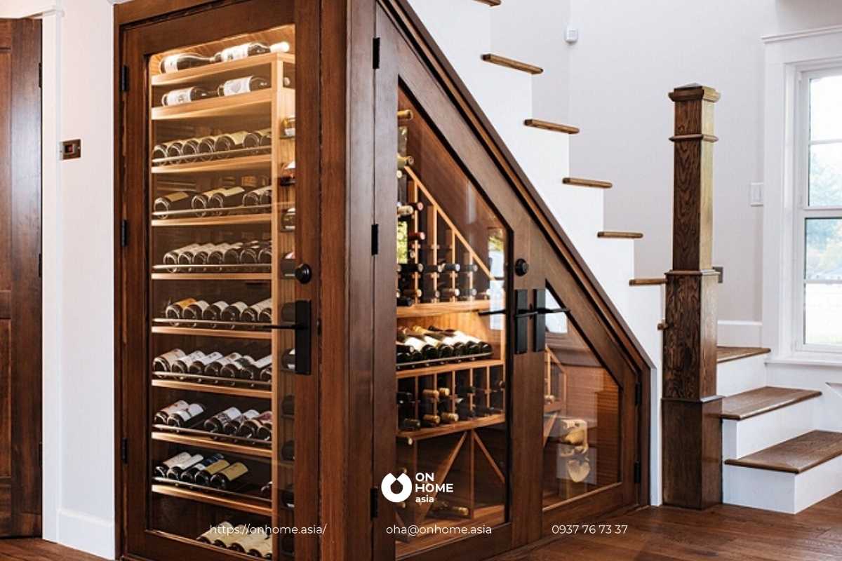 Tủ rượu gỗ Óc Chó