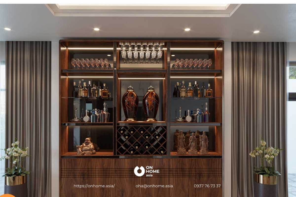 Tủ rượu gỗ Óc Chó