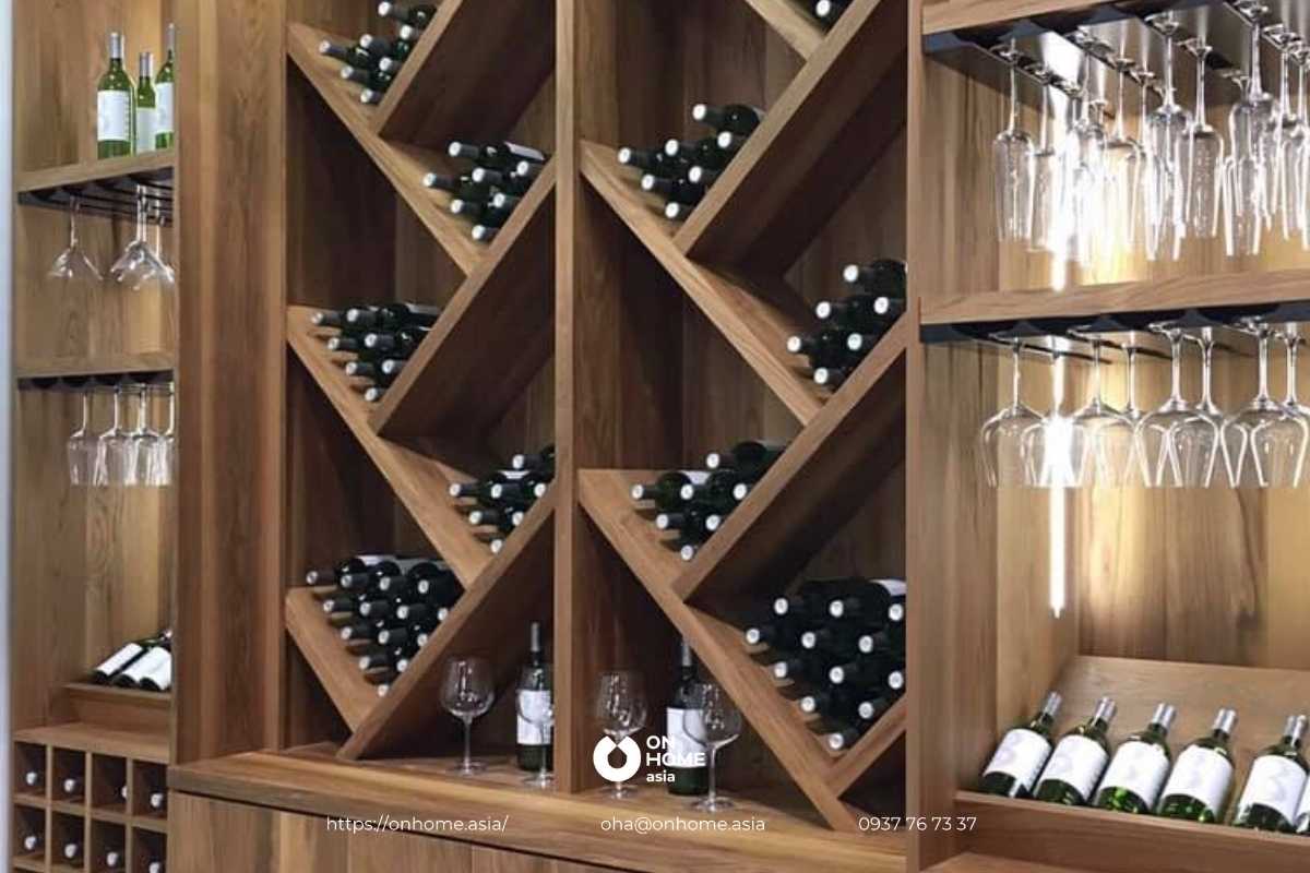 Tủ rượu gỗ Óc Chó