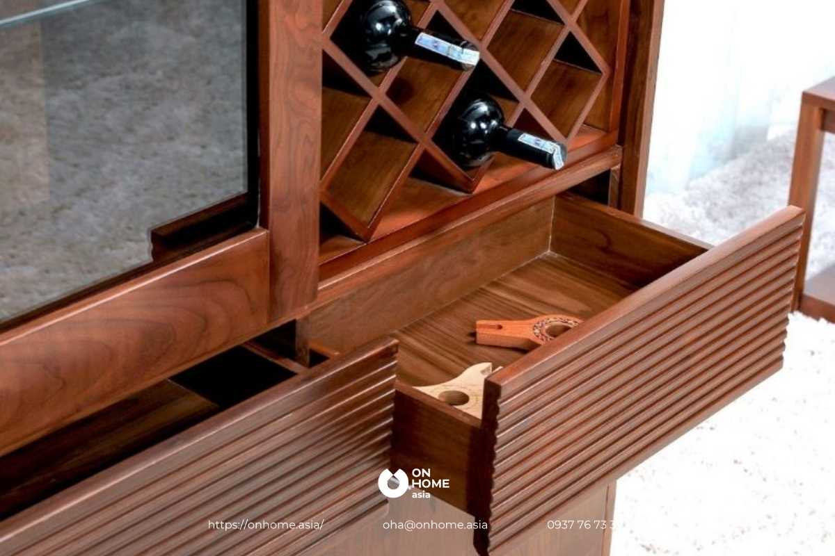 Tủ rượu gỗ Óc Chó