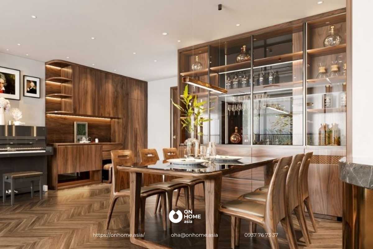 Tủ rượu gỗ Óc Chó