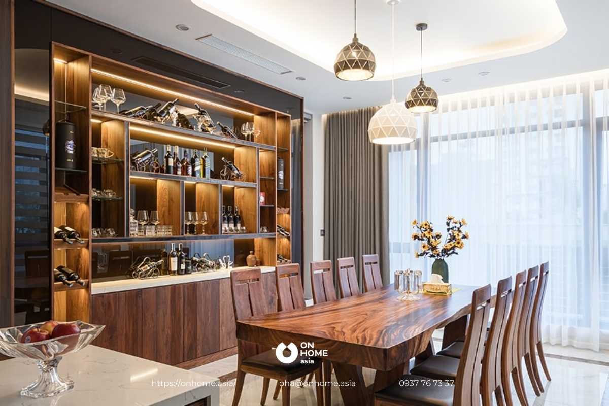 Tủ rượu gỗ Óc Chó