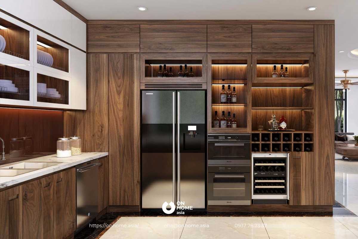 Tủ rượu gỗ Óc Chó