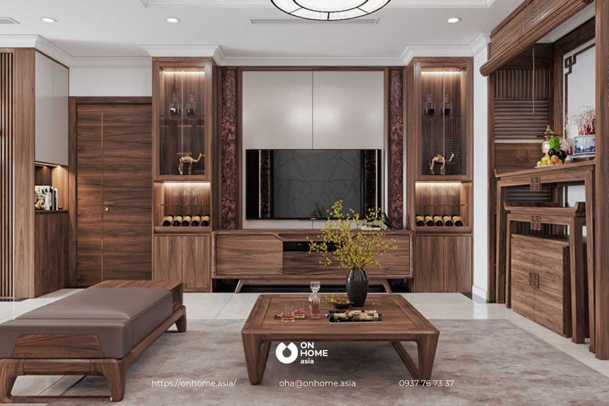 Tủ rượu gỗ Óc Chó