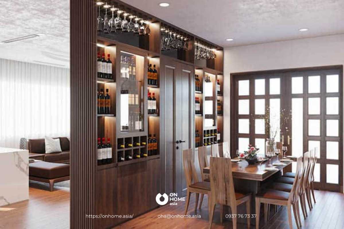 Tủ rượu gỗ Óc Chó